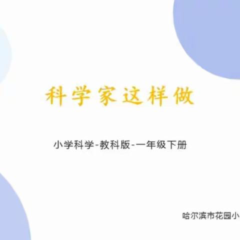 萧红小学科学第十三周一学年课前准备