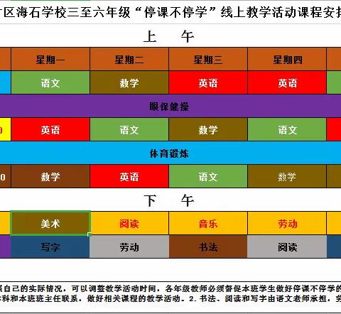红古区海石学校“停课不停学”线上教学工作安排