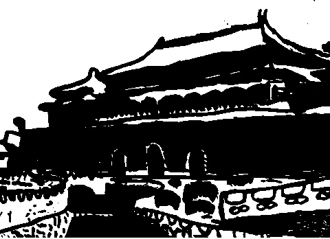 育才小学四年级美术课堂《变照片为黑白的画》
