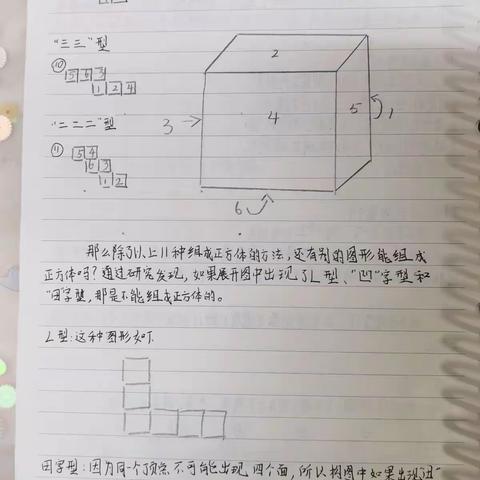 数学小探究——正方体表面展开图的研究