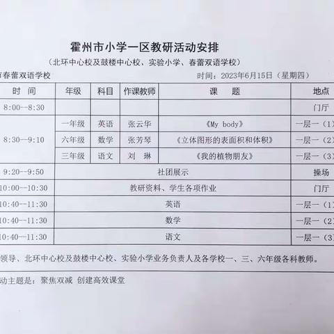 聚焦双减提质量 区域教研促交流——霍州市第一学区教研活动纪实