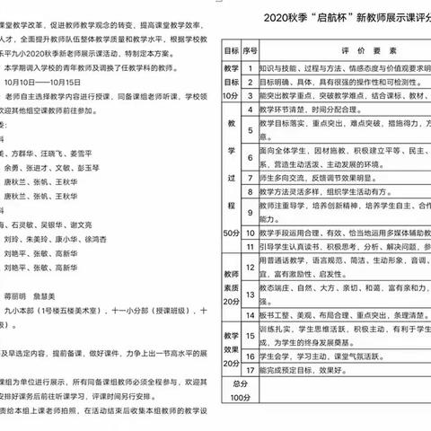 秋高气爽菊花黄    正是硕果累累时——记乐平九小2020秋季“启航杯”新教师展示课活动