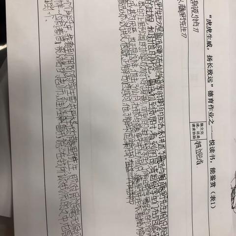 广东韶关实验中学七（13）班钟宝怡“虎虎生威，扬长致远”德育作业（“九悦”）