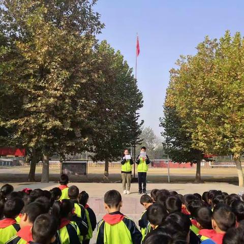 扬尊老中华之风—莘县油田学校少先队主题升旗仪式