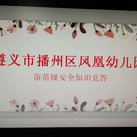 【播州区凤凰幼儿园】“爱祖国·懂安全”知识竞赛