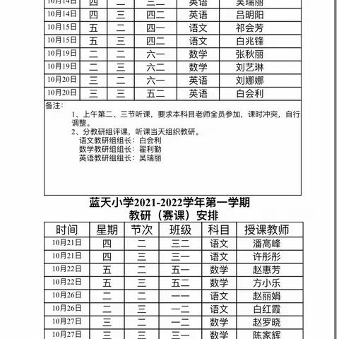 赛课活动展风采，督学指导促成长——蓝天希望小学督导、赛课活动掠影