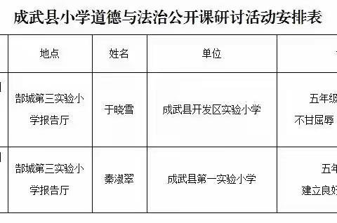 成武县小学《道德与法治》公开课研讨活动隆重举行