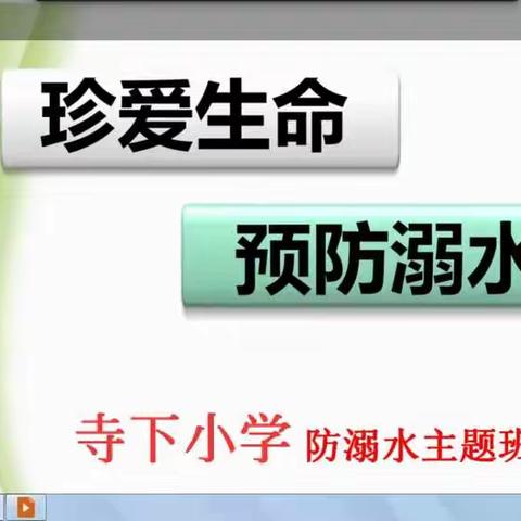 珍爱生命，预防溺水——伍仁桥学区寺下小学线上“防溺水安全教育”主题活动