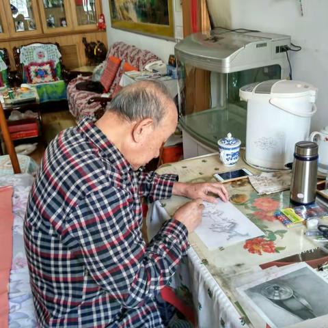 郑老的素描、工笔画