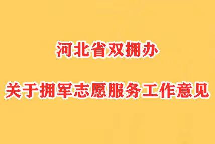 河北省双拥办关于拥军志愿服务工作意见