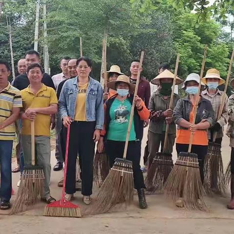 吾鲁村委会开展农村人居环境卫生整治暨主题党日活动