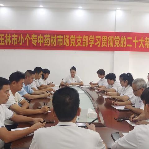 玉林市小个专中药材市场党支部学习贯彻党的二十大精神