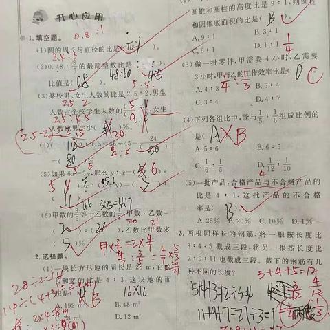 订正数学大练34－35－42－43－44