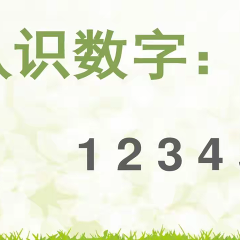 【云相约 动起来】师幼线上互动数学活动《认识数字1-5》——香河二幼小班部