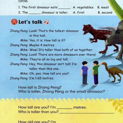 六年级下册unit1 A部分Let's talk