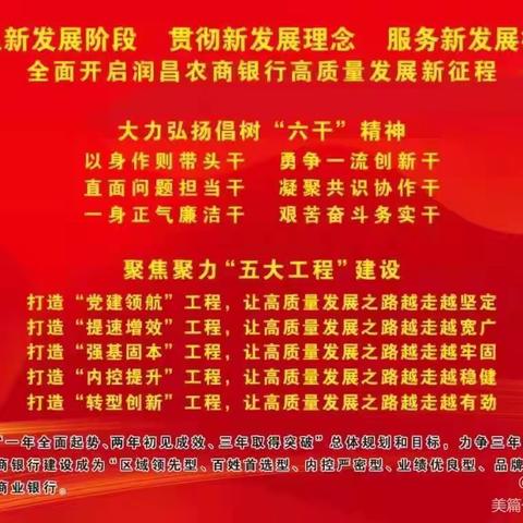 【夺旗争星专刊第29期 总第864期】润昌农商银行开展“百日劳动竞赛”暨“践行普惠金融 助力乡村振兴”行动纪实