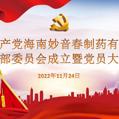 党建引领，砥砺前行——海南妙音春制药有限公司党支部成立