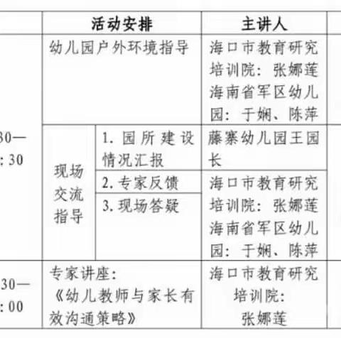 精准帮扶，携手同行——记海南省军区幼儿园帮扶小记(二)