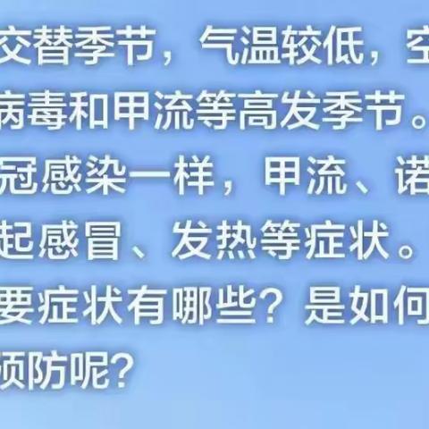 【卫生保健】——甲流和诺如病毒应如何防护