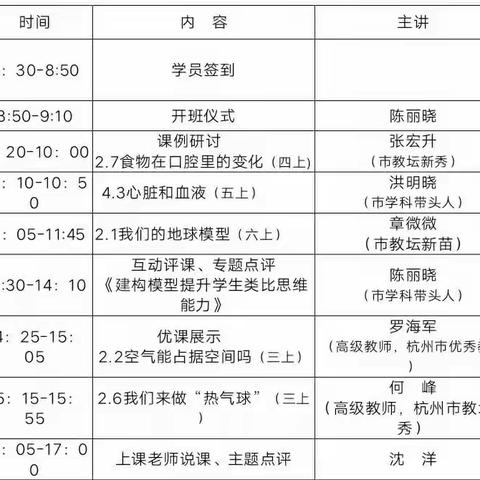 构建模型思想，赋能思维课堂——记青田县小学科学工作室活动