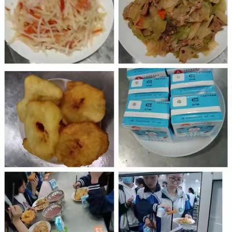 保证饮食安全，科学营养配餐，热情优质服务，保进学生健康，永乐镇中学第十三周食品展示