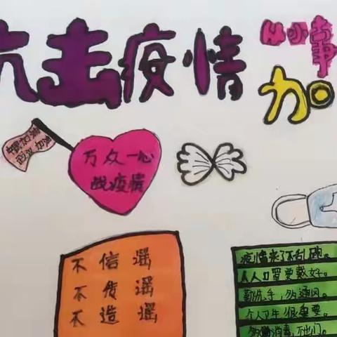 “共绘宏图，抗击疫情”——许昌建设实验学校学生手抄报作品展