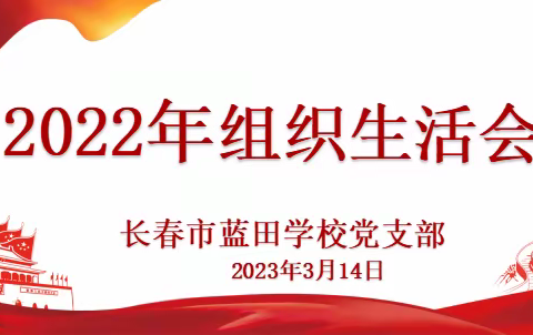 长春市蓝田学校党支部2022年度组织生活会和民主评议党员大会