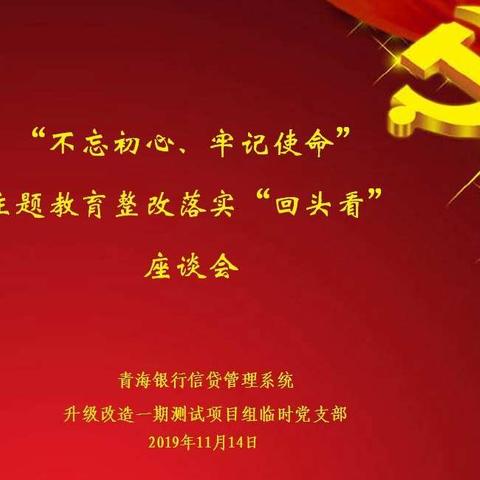 真抓实改、执行合一——临时党支部组织召开“不忘初心、牢记使命”主题教育整改落实“回头看”座谈会