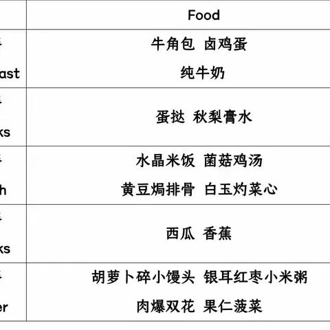 莱克紫竹园6.12—6.16食谱