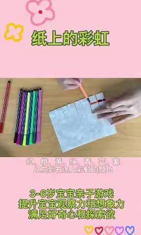 小班亲子科学实验——《纸上的彩虹》