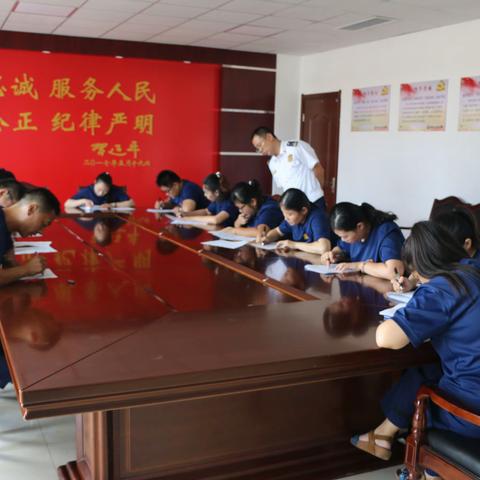 【肥城大队】以考促学 以学促用——肥城大队组织文员开展业务理论考试