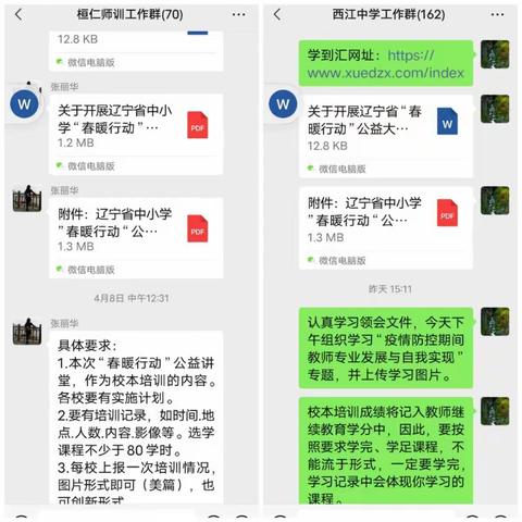 桓仁县西江初级中学组织教师参加“春暖行动”线上培训活动