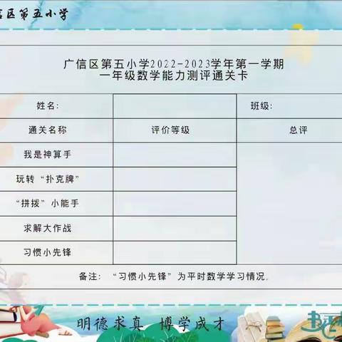 “双减”落地有声，闯关乐趣无穷——广信区第五小学一年级数学能力大比拼