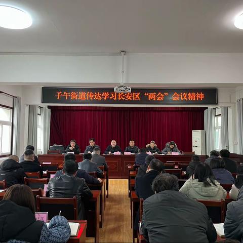 子午街道传达学习区“两会”精神