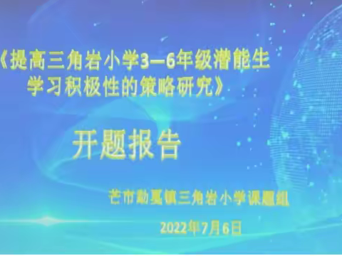 芒市勐戛镇三角岩小学课题开题报告会简报