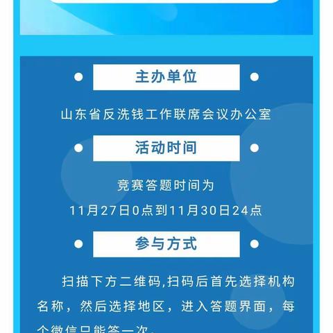 栖霞农商银行积极开展山东省第一届反洗钱知识竞赛