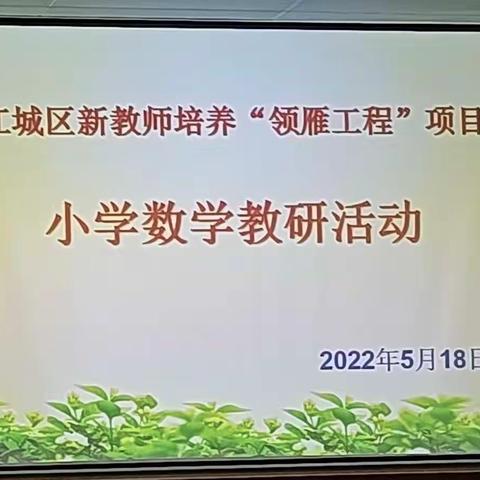 领雁工程助成长，教研互学促进步——记2022年小学数学领雁工程教研活动