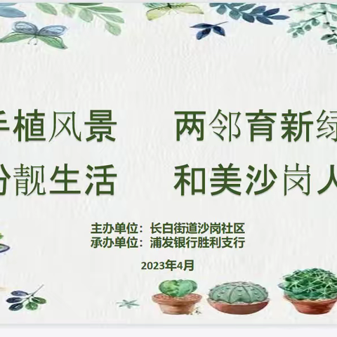 长白街道沙岗社区开展“春风携手创意、盎然绿色生机”多肉种植DIY活动