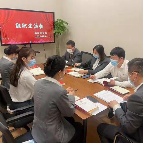 示范区华新支行党支部召开组织生活会并进行民主评议