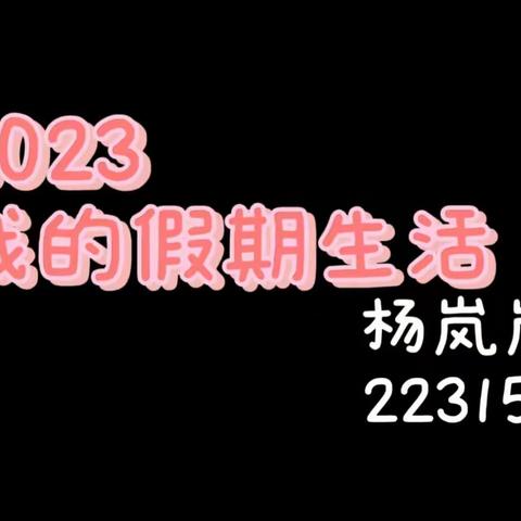 2023我的假期生活 杨岚岚 223150