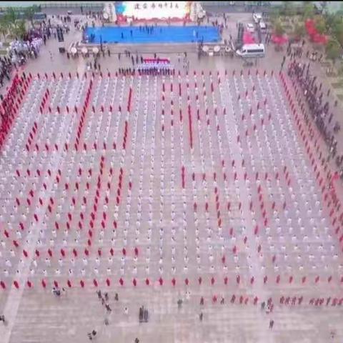 建安区第一实验学校学生表演五禽戏，献礼第十三届三国文化旅游周