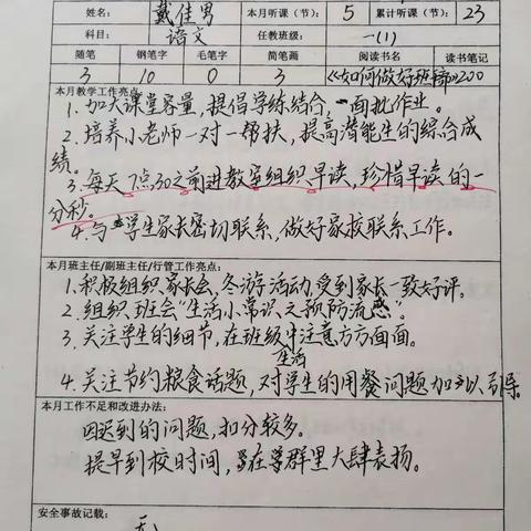 弘毅南湖小学2019年11月教师工作总结