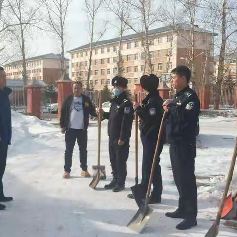 综合服务处开展“清扫积雪，美化环境”活动