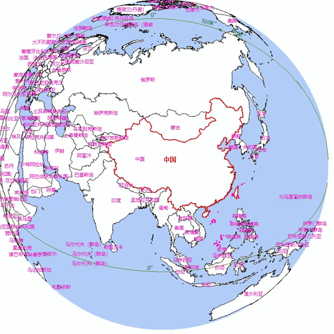 不同坐标系导出的世界地图