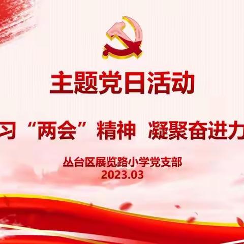学习“两会”精神，凝聚奋进力量——丛台区展览路小学党支部三月份主题党日活动