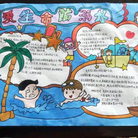 同华小学“防溺水宣传周”主题手抄报