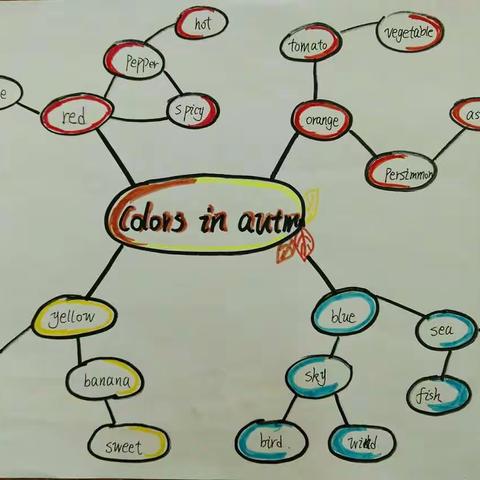 《Colours or food in autumn》思维导图