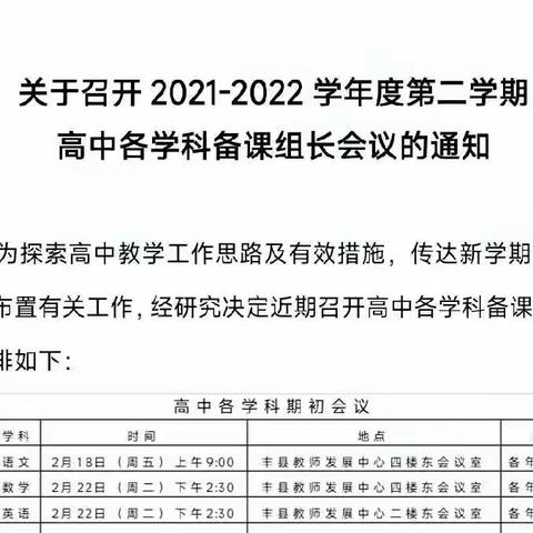 砥志研思，力学笃行——高中英语备课组长第一次大集体备课