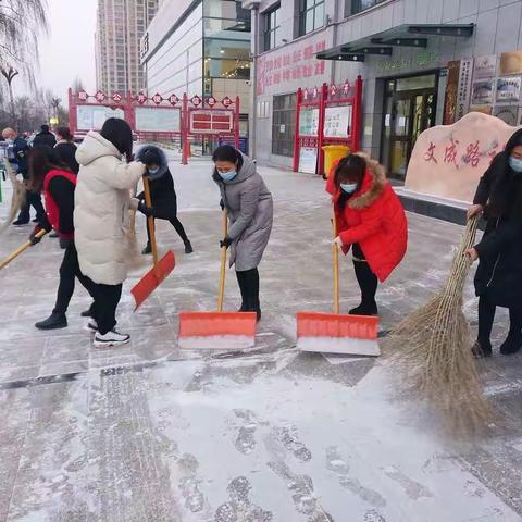 清扫积雪暖人心   保障居民安全行