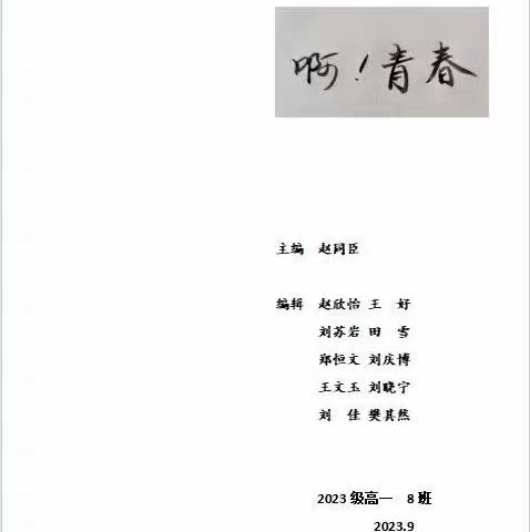 “希望像只鸟儿，栖在心灵的枝头。”——2023级高一8班新诗集